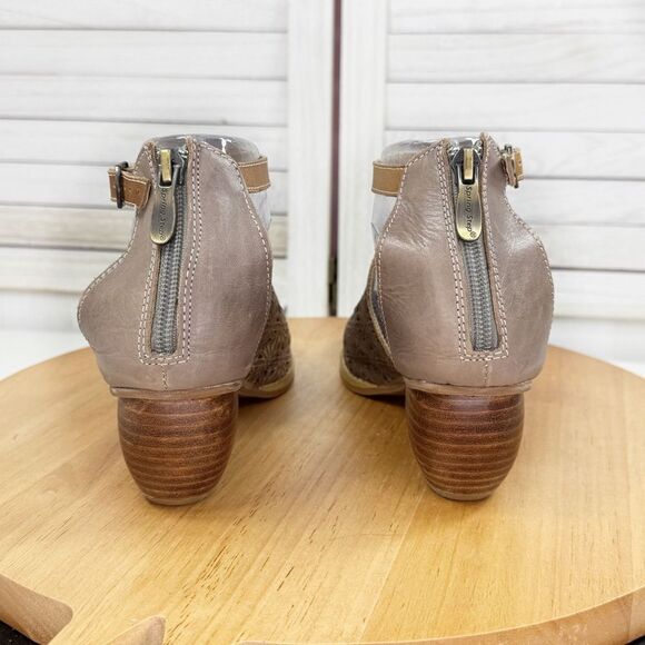 L’Artiste Spring Step Pauletta Laser Tooled Leather Boho Shoes Taupe Grey 37 - Picture 6 of 13